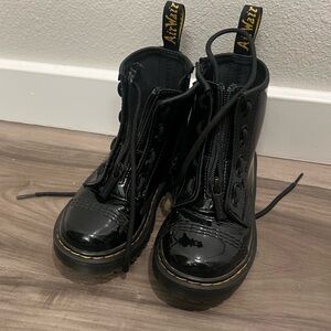 Kids doc martens, patent black, US size 12, worn twice - like new.